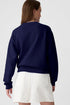 Solid Fleece Lined Drop Shoulder Terry Sweatshirt