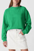 Solid Fleece Lined Drop Shoulder Terry Sweatshirt