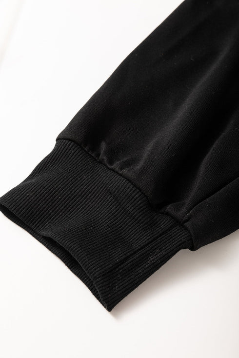 Solid Flutter Sleeve Front Zipper Drawstring Waist Jumpsuit