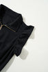 Solid Flutter Sleeve Front Zipper Drawstring Waist Jumpsuit