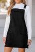 Solid Front Pockets Sleeveless Corduroy Overall Dress