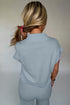 Solid Half Zip Polo Wide Leg Pant Set