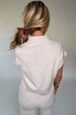 Solid Half Zip Polo Wide Leg Pant Set