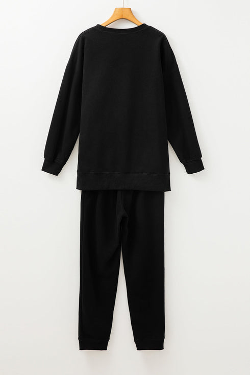 Solid High Low Pullover Skinny Pant Set
