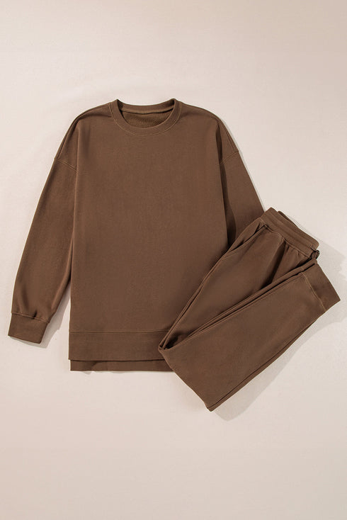 Solid High Low Pullover Skinny Pant Set