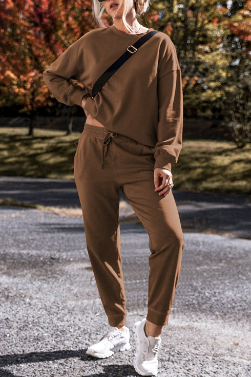 Solid High Low Pullover Skinny Pant Set