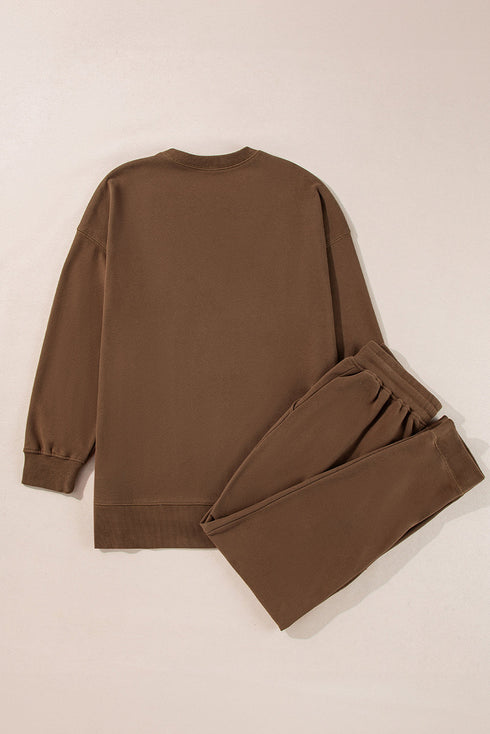 Solid High Low Pullover Skinny Pant Set