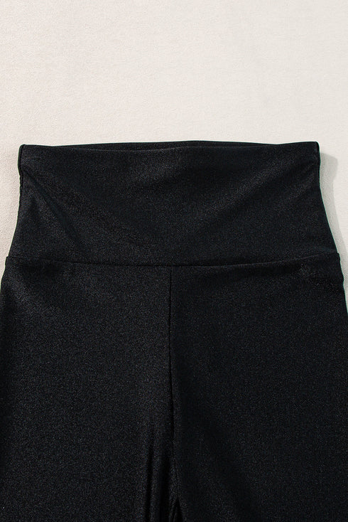 Solid High Rise Waist Cincher Stretch Tight Leggings