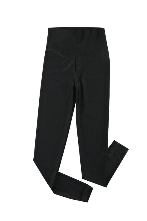 Solid High Rise Waist Cincher Stretch Tight Leggings