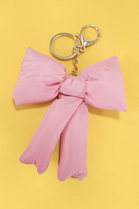Solid High Shine Alloy Three Dimensional Bow Knot Keychain