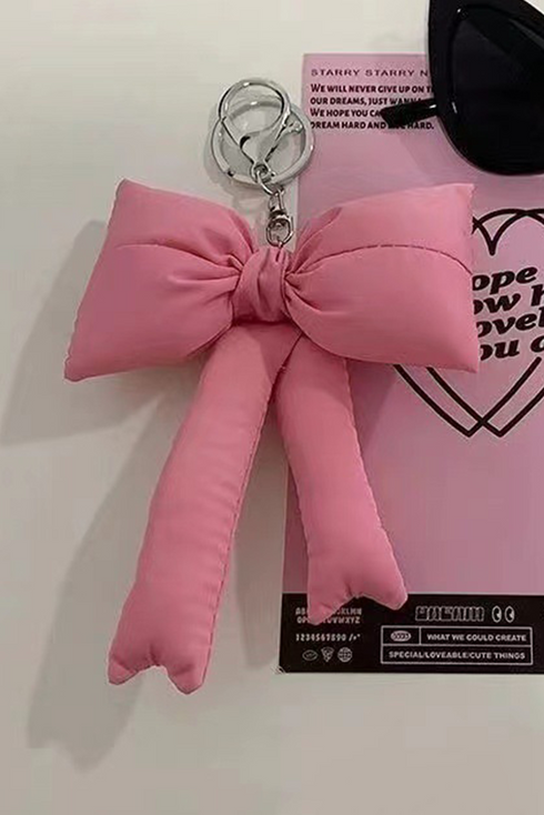 Solid High Shine Alloy Three Dimensional Bow Knot Keychain