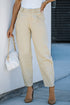 Solid High Waist Casual Pants