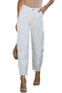 Solid High Waist Casual Pants