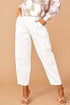 Solid High Waist Casual Pants