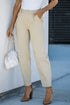 Solid High Waist Casual Pants
