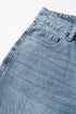 Solid High Waist Embroidered Cropped Wide Leg Jeans