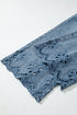 Solid High Waist Embroidered Cropped Wide Leg Jeans