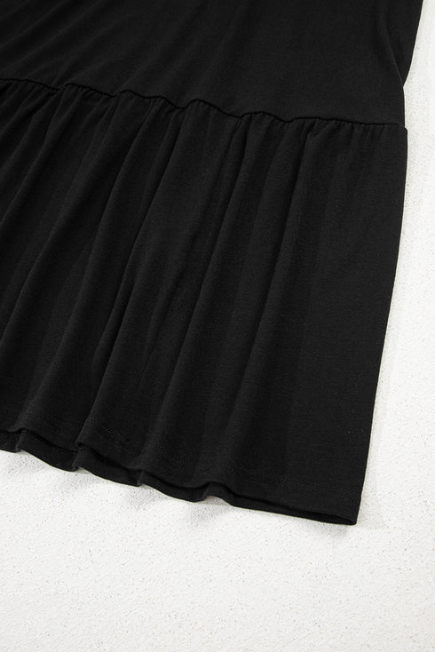 Solid High Waist Pocketed A-Line T-Shirt Maxi Dress