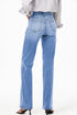 Solid High Waisted Loose Straight Leg Cropped Jeans