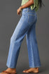 Solid High Waisted Loose Straight Leg Cropped Jeans