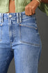 Solid High Waisted Loose Straight Leg Cropped Jeans