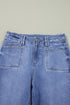 Solid High Waisted Loose Straight Leg Cropped Jeans