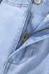 Solid High Waisted Loose Straight Leg Cropped Jeans