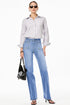 Solid High Waisted Loose Straight Leg Cropped Jeans
