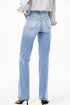 Solid High Waisted Loose Straight Leg Cropped Jeans