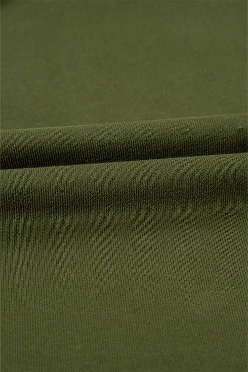 Solid Kangaroo Pocket Half Zipper Oversized Hoodie