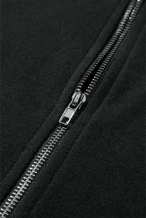 Solid Kangaroo Pocket Half Zipper Oversized Hoodie