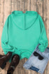 Solid Kangaroo Pocket Half Zipper Oversized Hoodie