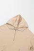Solid Kangaroo Pocket Half Zipper Oversized Hoodie