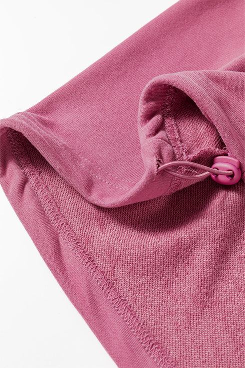 Solid Kangaroo Pocket Half Zipper Oversized Hoodie