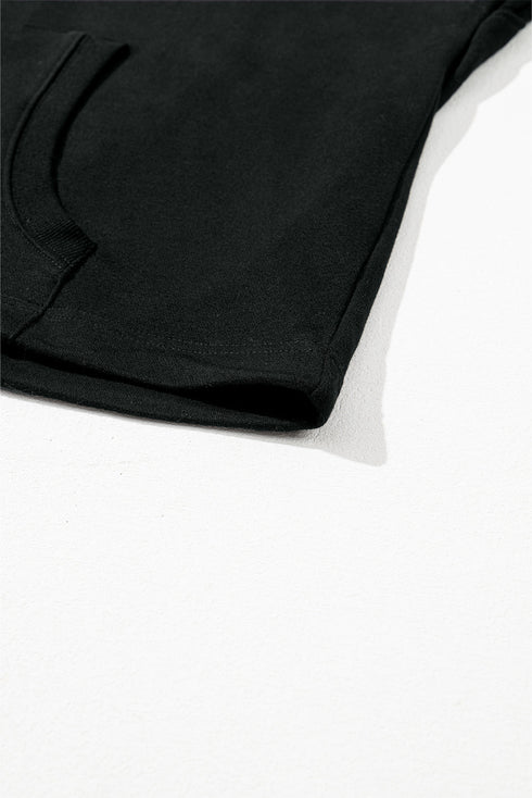 Solid Kangaroo Pocket Half Zipper Oversized Hoodie