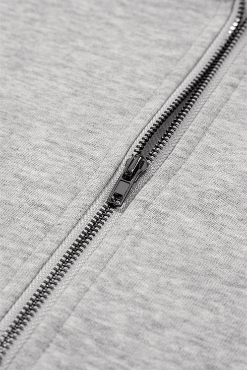 Solid Kangaroo Pocket Half Zipper Oversized Hoodie