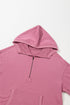 Solid Kangaroo Pocket Half Zipper Oversized Hoodie