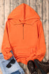 Solid Kangaroo Pocket Half Zipper Oversized Hoodie
