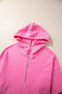 Solid Kangaroo Pocket Half Zipper Oversized Hoodie