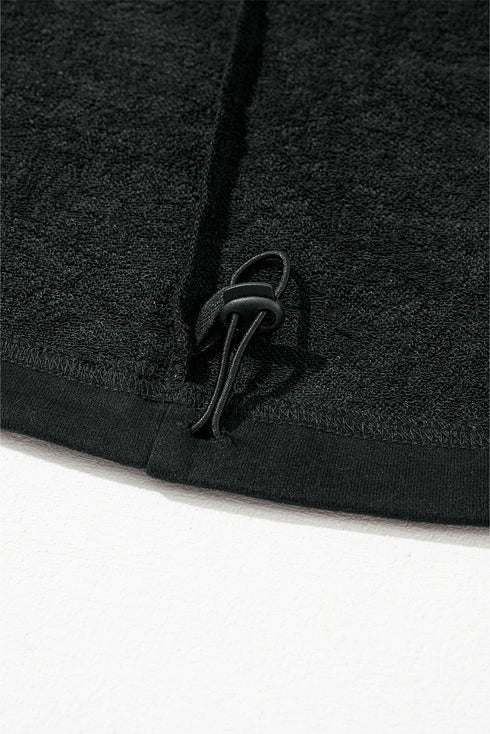 Solid Kangaroo Pocket Half Zipper Oversized Hoodie