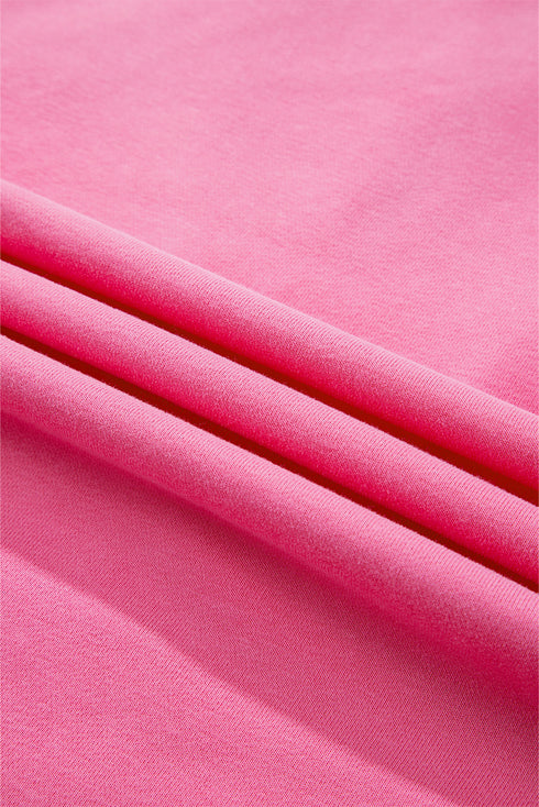 Solid Kangaroo Pocket Half Zipper Oversized Hoodie