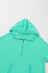 Solid Kangaroo Pocket Half Zipper Oversized Hoodie
