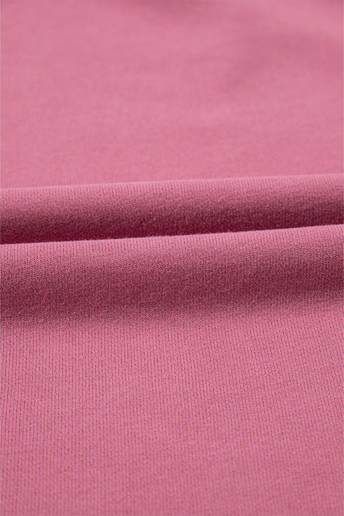 Solid Kangaroo Pocket Half Zipper Oversized Hoodie