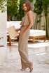 Solid Keyhole Puffy Tank Drawstring Loose Pant Set
