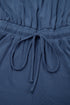 Solid Knit Open Back Cap Sleeve Drawstring Romper