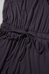 Solid Knit Open Back Cap Sleeve Drawstring Romper