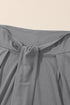 Solid Knotted Drop Waist Split Leg Relaxed Pants