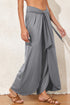 Solid Knotted Drop Waist Split Leg Relaxed Pants