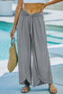 Solid Knotted Drop Waist Split Leg Relaxed Pants
