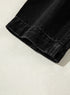 Solid Lapel Collar Side Pocket Casual Denim Jacket